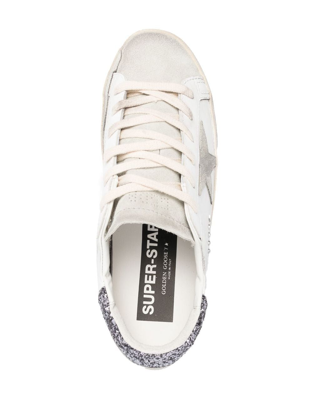 GOLDEN GOOSE White Low-Top Sneakers for Women with Contrasting Heel and Suede Inserts