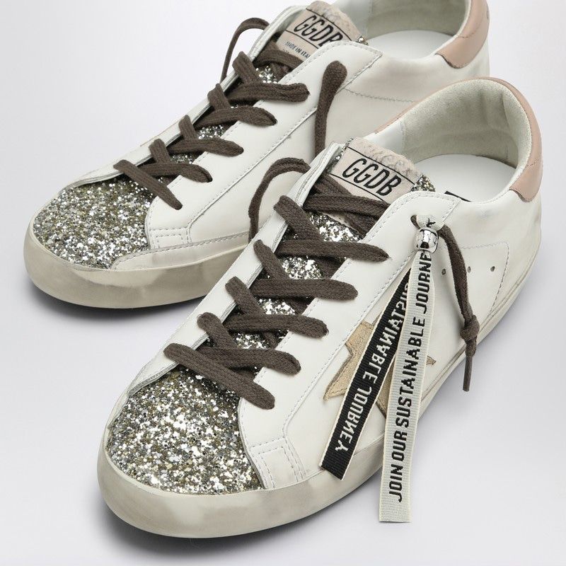 GOLDEN GOOSE Platinum Glitz Superstar Sneakers