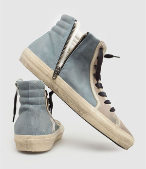 GOLDEN GOOSE Chic Slide Sneakers in Smoke Blue and Beige