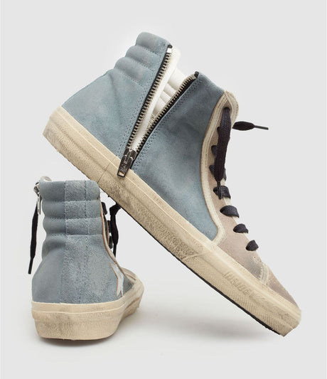 GOLDEN GOOSE Chic Slide Sneakers in Smoke Blue and Beige