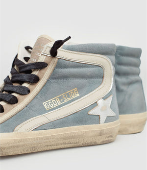 GOLDEN GOOSE Chic Slide Sneakers in Smoke Blue and Beige