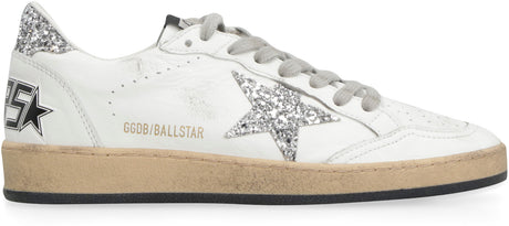 GOLDEN GOOSE Giày Sneaker Da Nguyên Bản với ánh Kim Tuyến - Màu Trắng Cổ Điển cho Nữ