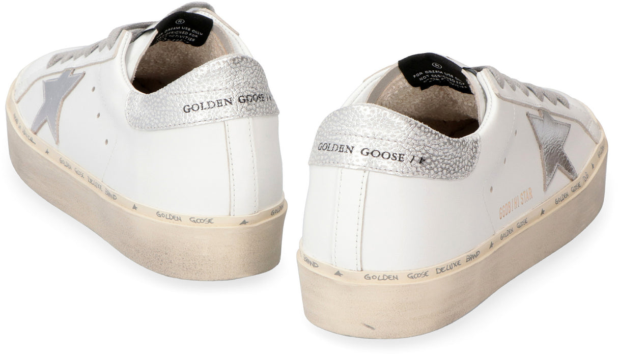 GOLDEN GOOSE Luxurious White Leather High-top Sneakers for Women