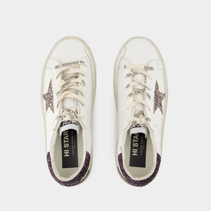 GOLDEN GOOSE Hi Star Distressed Leather Sneakers