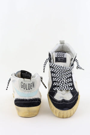 GOLDEN GOOSE Giày Sneaker Mini Trắng Đen Xanh Biển Băng