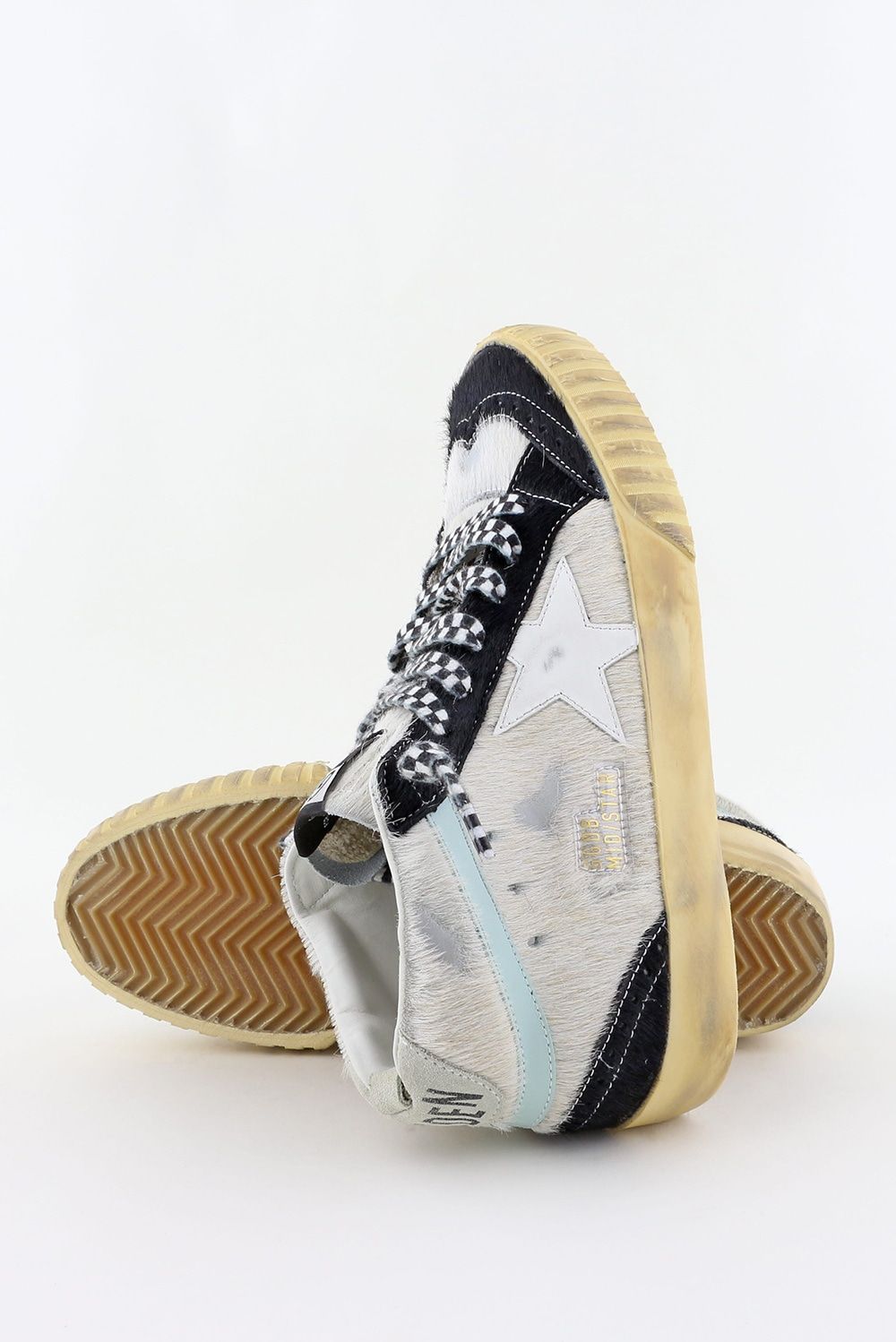 GOLDEN GOOSE White Black Aquamarine Ice Midstar Sneaker for Women