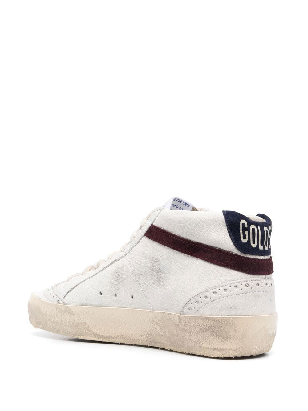 GOLDEN GOOSE Women's Mid Star Leather Sneakers- White/Silver