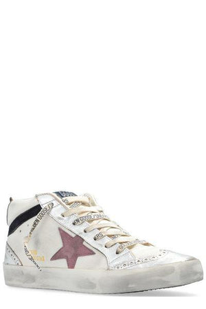 GOLDEN GOOSE Women's White/Silver/Twilight Mauve/Blue Mid Star Sneakers