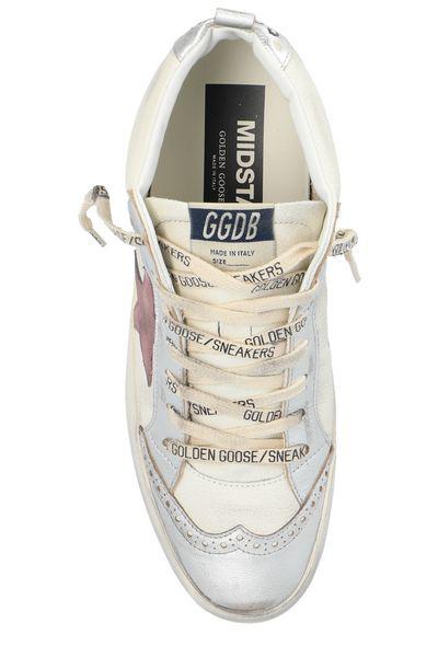 GOLDEN GOOSE Women's White/Silver/Twilight Mauve/Blue Mid Star Sneakers