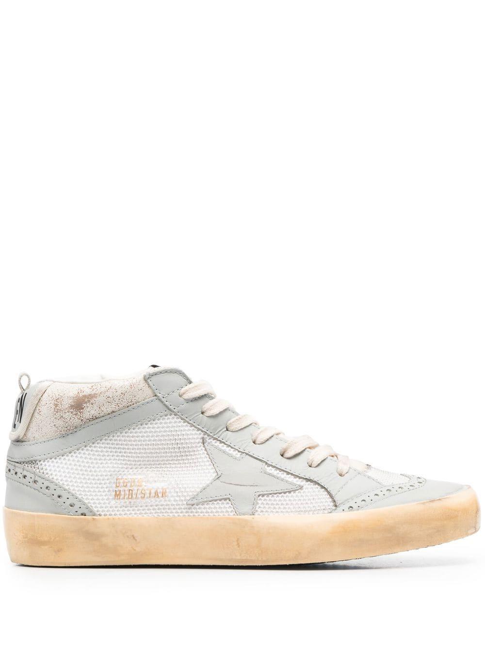 GOLDEN GOOSE Mid Star Net & Vintage Leather Sneakers for Women