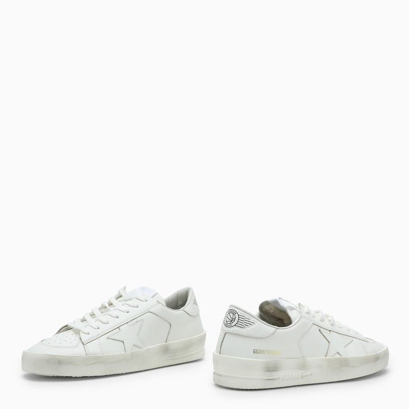 GOLDEN GOOSE Men's White Stardan Sneakers in Smooth Leather with Iconic Star Detail