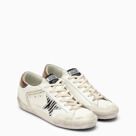 GOLDEN GOOSE Women's White Leather Low Top Trainers with Iconic Animal Star Detail