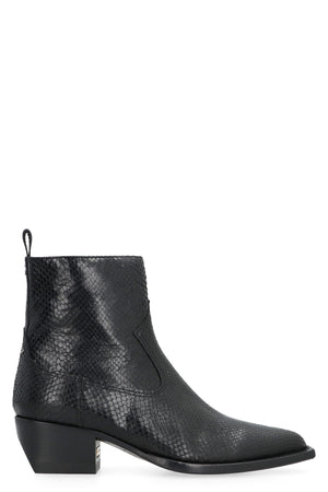 GOLDEN GOOSE Snakeskin Print Leather Women's Ankle Boots
