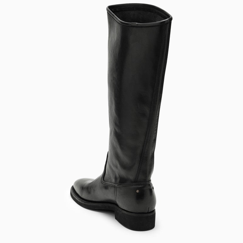 GOLDEN GOOSE Classic black leather boots for women