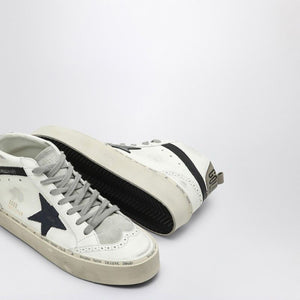 GOLDEN GOOSE Chic White Mid Star Sneaker with Blue Accents