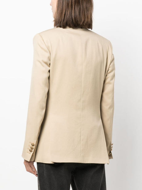 GOLDEN GOOSE Double-Breasted Wool Jacket - Beige