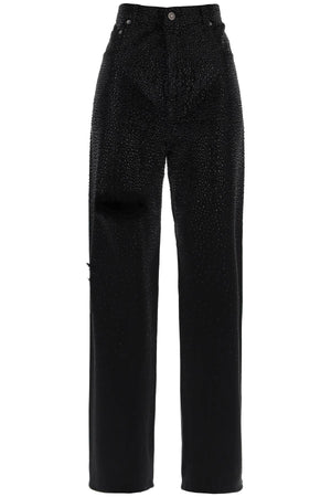 GOLDEN GOOSE Black Denim Trousers with Crystals for Women - SS24 Collection