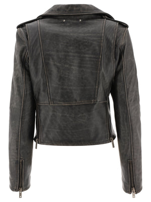 GOLDEN GOOSE Black Leather Jacket for Women - SS24 Collection