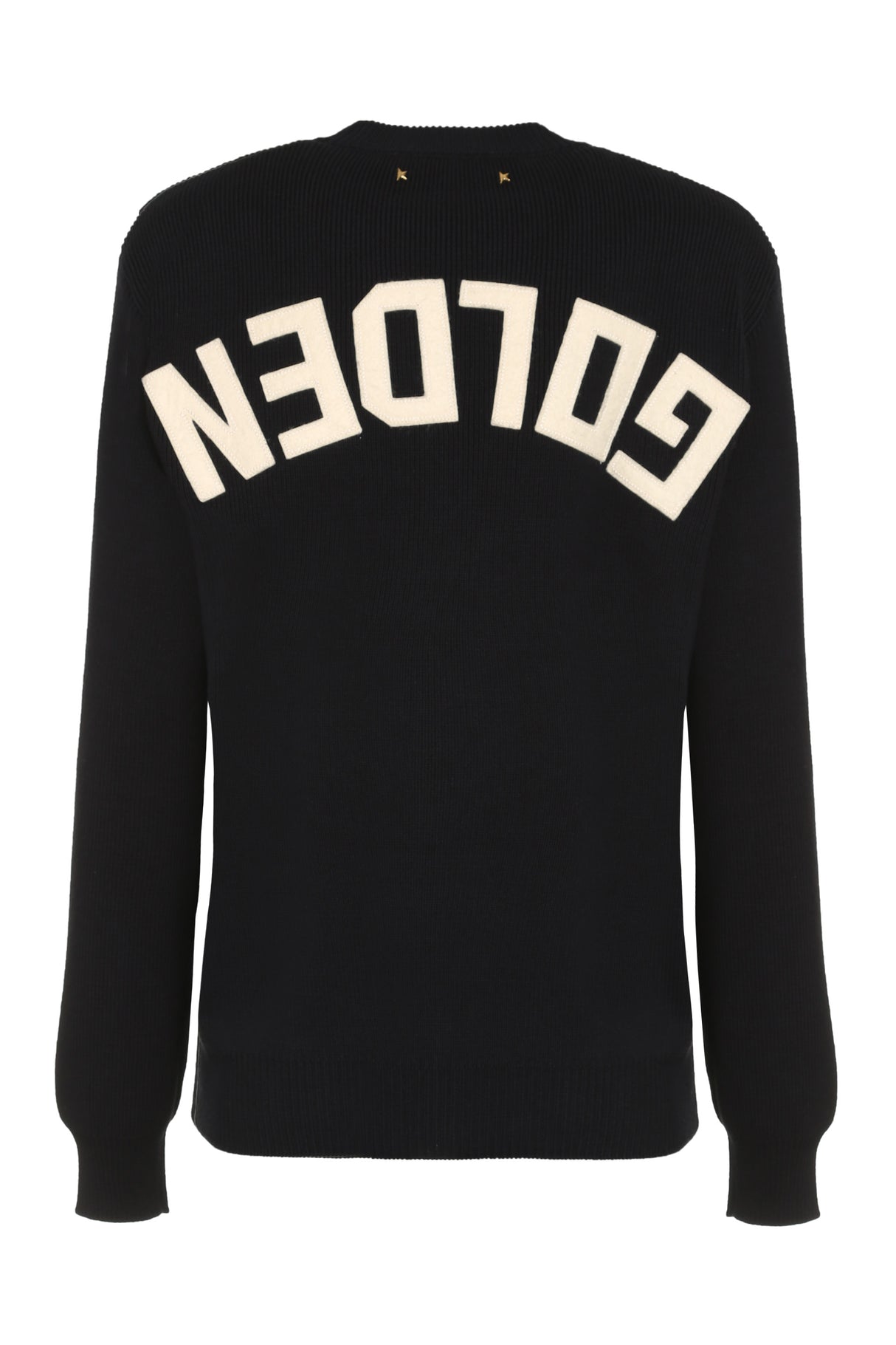 GOLDEN GOOSE Navy Ribbed Crew-Neck Sweater for Women