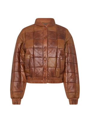 GOLDEN GOOSE Vintage Look Women's Leather Bomber Jacket