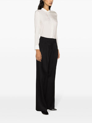 GOLDEN GOOSE Wide Leg Pants in Light Dry Wool Gabardine