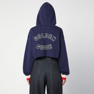 GOLDEN GOOSE Mini Cropped Hoodie with Embroidered Details