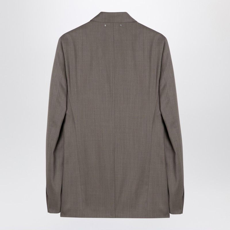 GOLDEN GOOSE Chic Greige Single-Breasted Wool Jacket