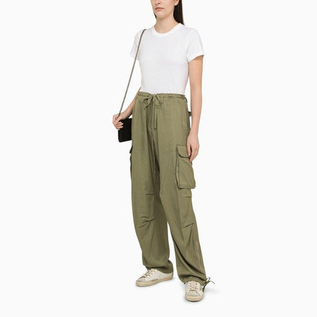 GOLDEN GOOSE Military Green Cargo Trousers for Women