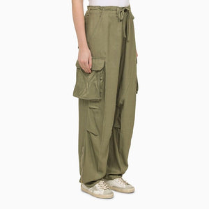 GOLDEN GOOSE Military Green Cargo Trousers for Women
