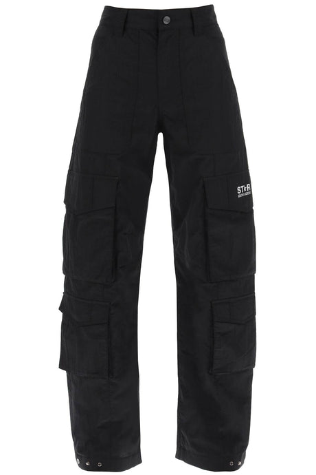 GOLDEN GOOSE Black Ripstop Cargo Pants with Gusset Pockets for Women