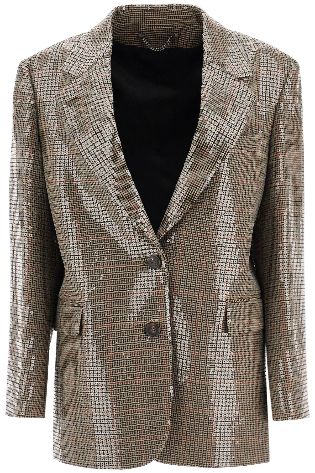 Blazer Houndstooth Có Đính Sequins - Kích Cỡ 40 Nữ