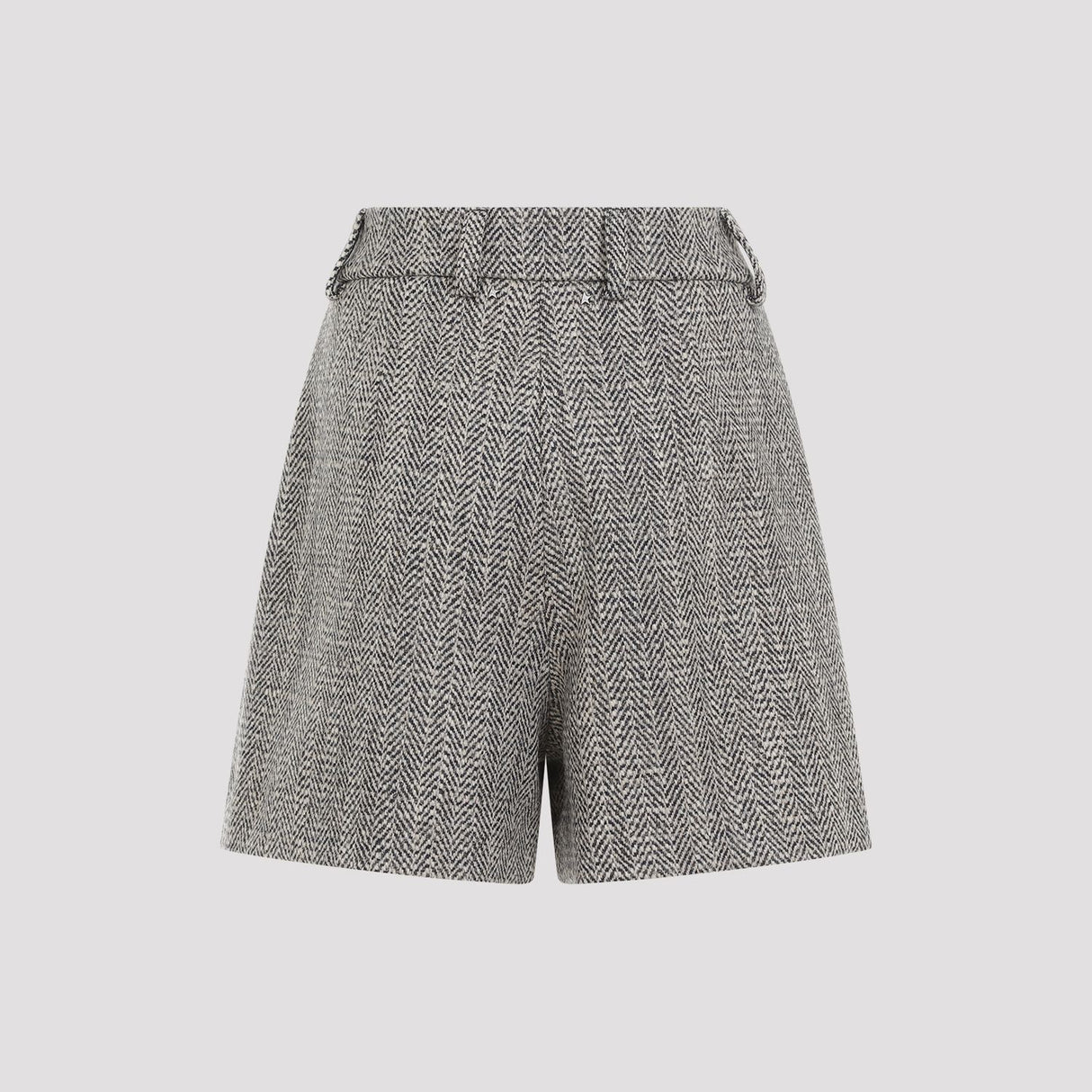 GOLDEN GOOSE Herringbone Pleated Mini Short Pants