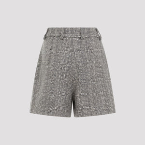 GOLDEN GOOSE Herringbone Pleated Mini Short Pants