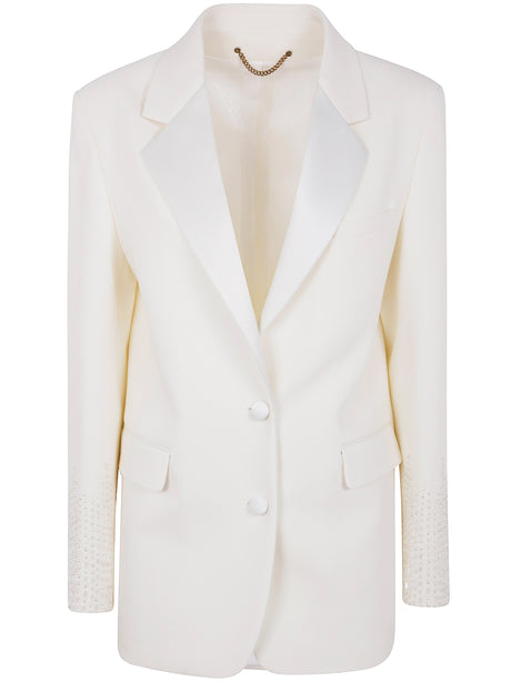 GOLDEN GOOSE Elegant Single Breasted Over Jacket with Satin Lapel & Beads - Women's Outerwear