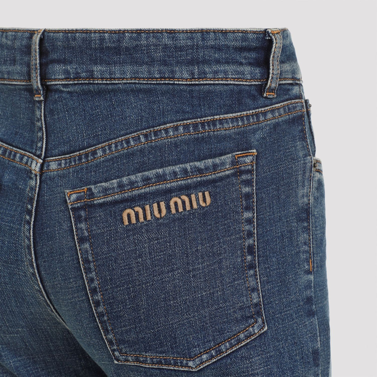 MIU MIU Classic Cotton Denim Pants for Women