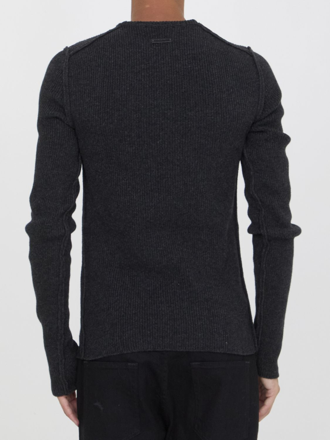 DOLCE & GABBANA Men's Grey Wool Blend Crewneck Jumper