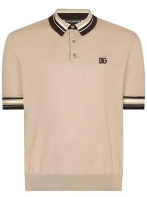 DOLCE & GABBANA Elegant Beige Polo Shirt