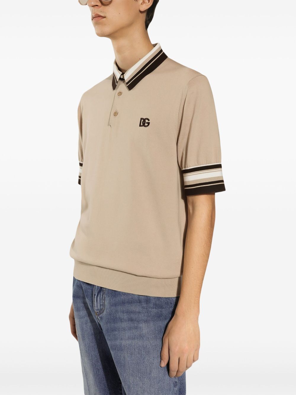 DOLCE & GABBANA Elegant Beige Polo Shirt