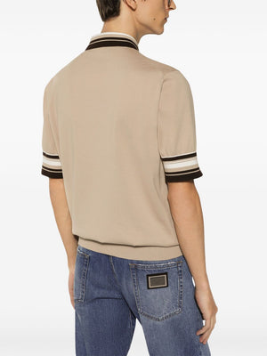 DOLCE & GABBANA Elegant Beige Polo Shirt