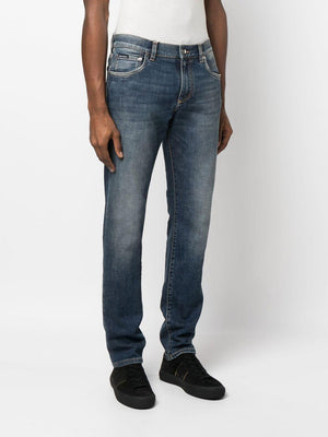 DOLCE & GABBANA Slim Fit Low-Waist Jeans in Light Blue