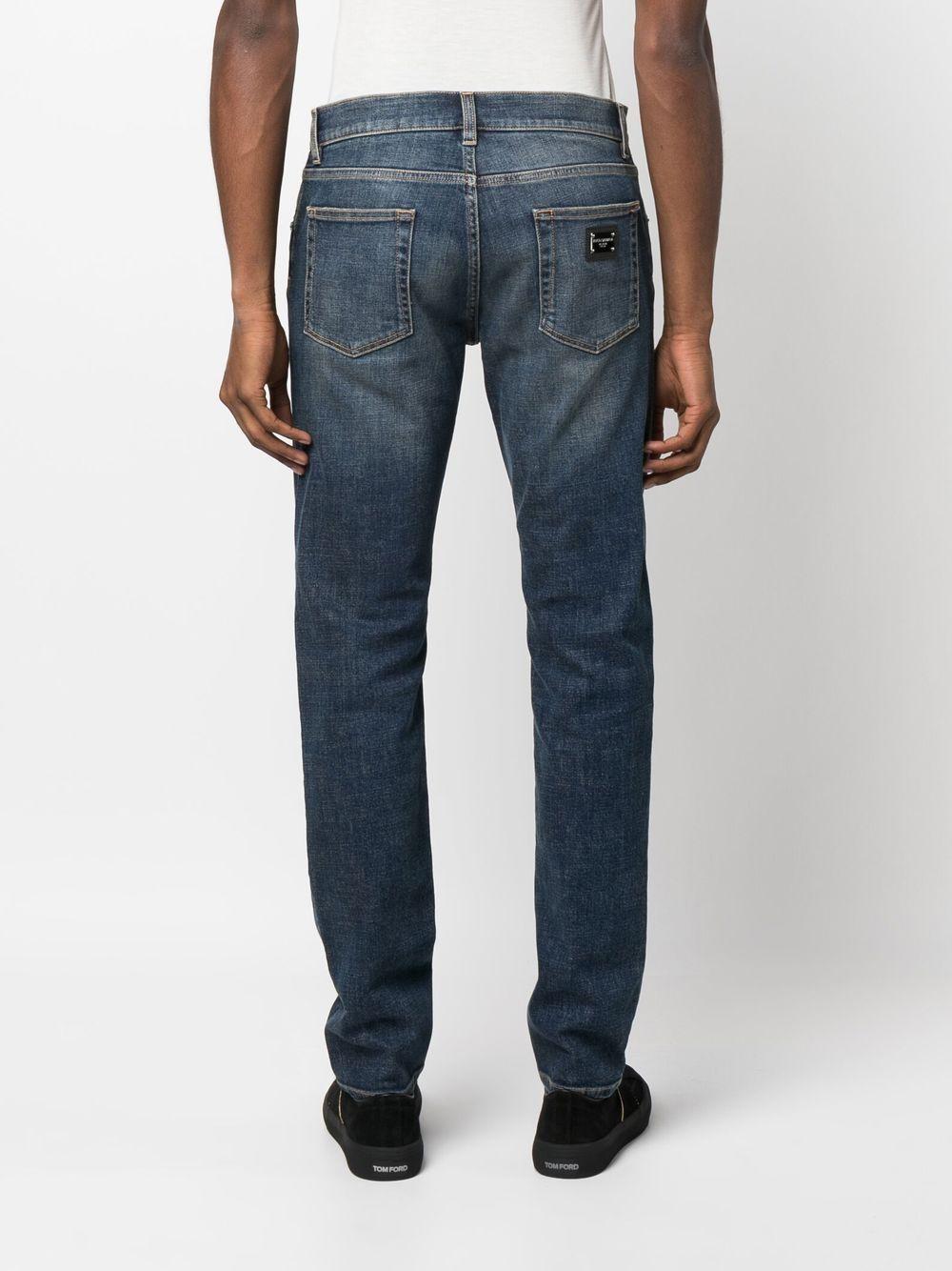 DOLCE & GABBANA Slim Fit Low-Waist Jeans in Light Blue