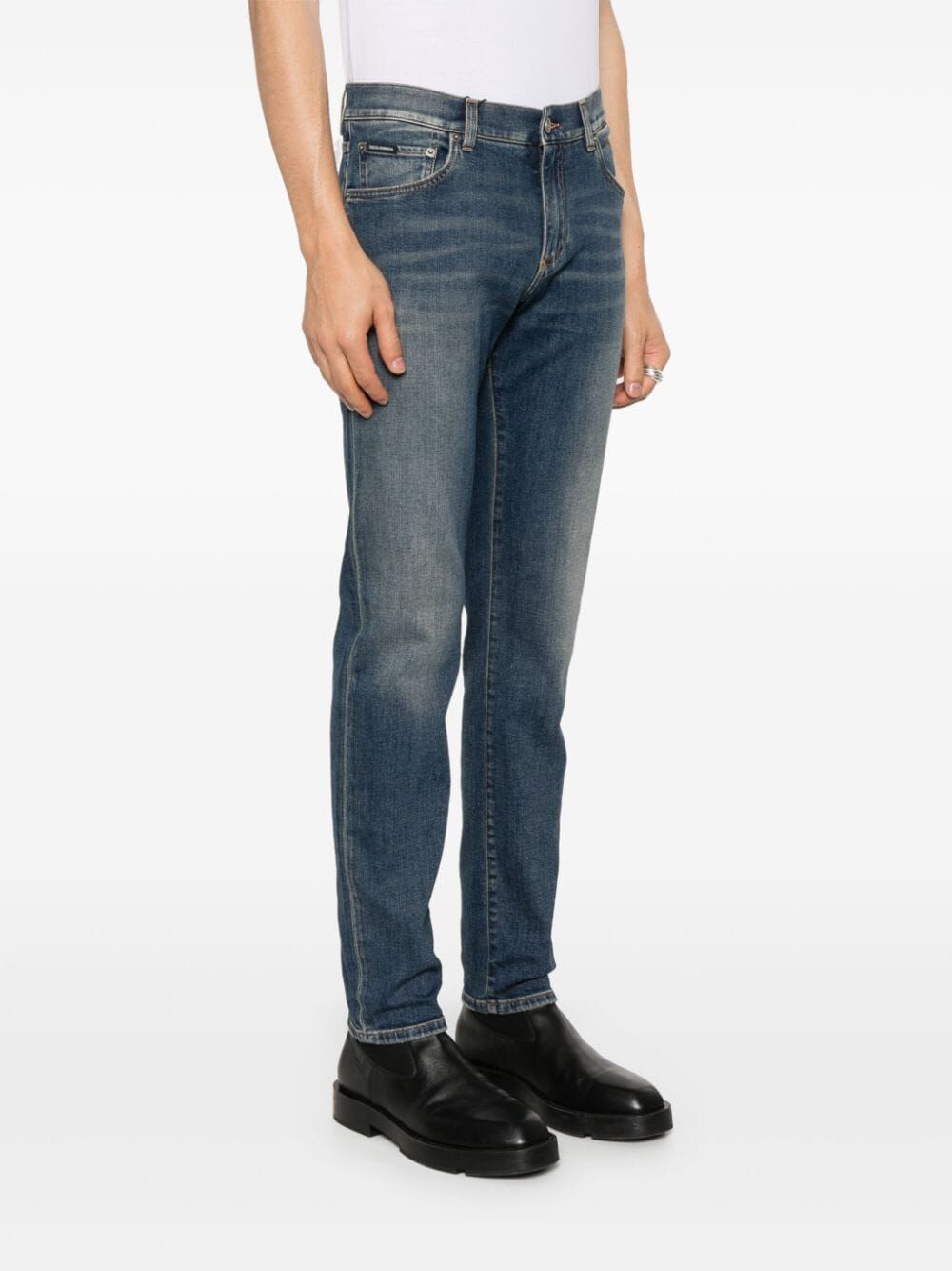 DOLCE & GABBANA SlimFit Logo Embossed Jeans