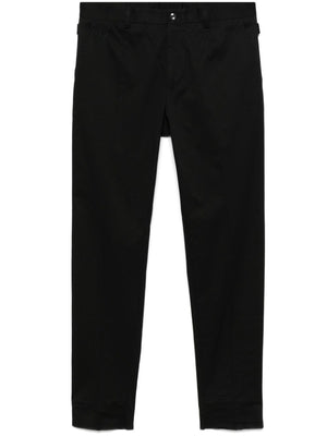 DOLCE & GABBANA Logo-Embroidered Tapered Leg Cotton Trousers - SS25