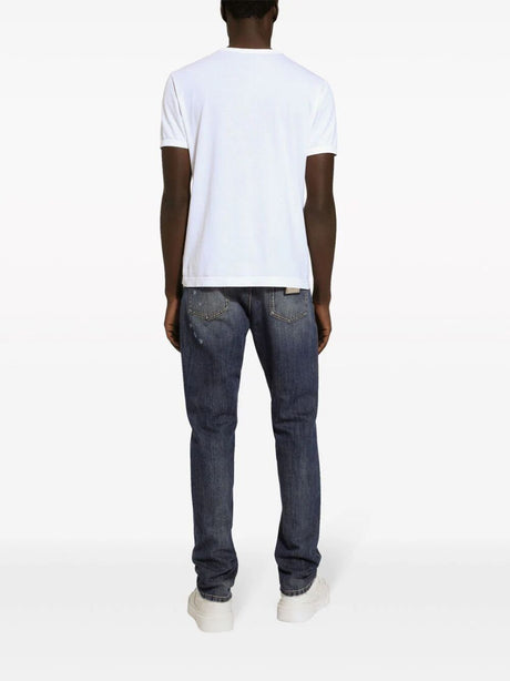 DOLCE & GABBANA Men's Straight Leg Cotton Jeans in Blue for SS24