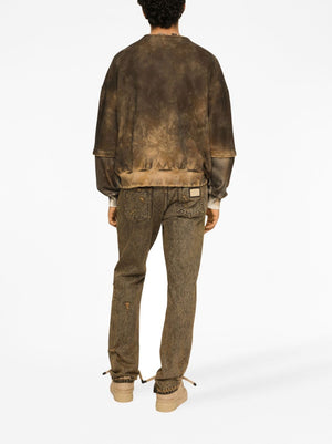 DOLCE & GABBANA Men's Ripped Acid-Wash Jeans - FW23 Collection