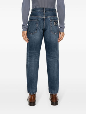 Blue Denim Straight Leg Jeans cho Nam