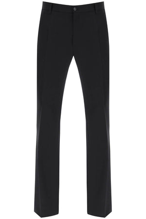 DOLCE & GABBANA Flared Wool Trousers for Men - Black