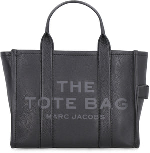 MARC JACOBS Women's Medium Black Leather Tote Bag with Gold Hardware and Adjustable Strap