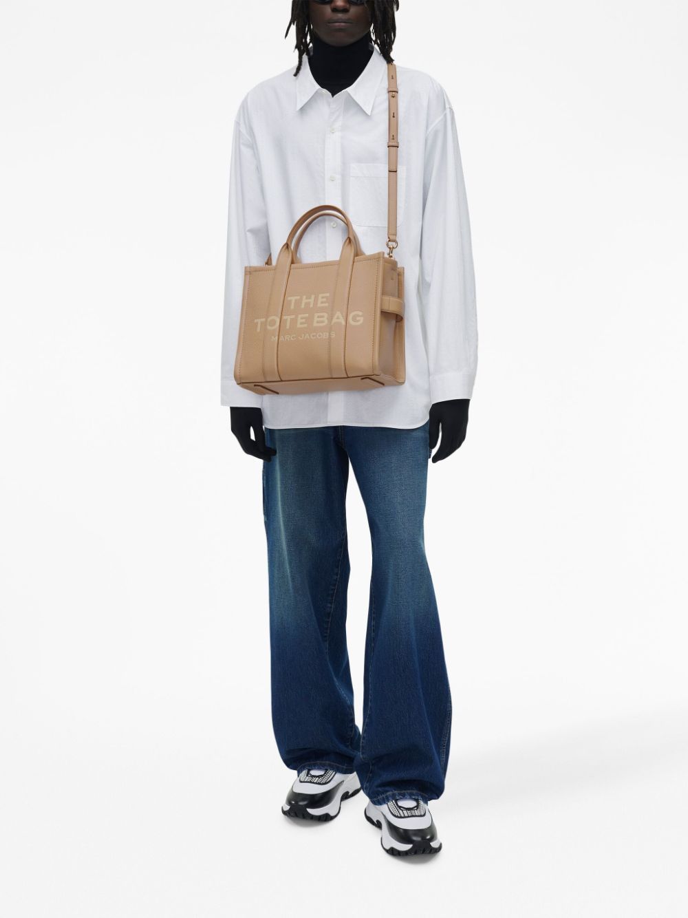 MARC JACOBS Women's Camel Leather Medium Tote Handbag for Fall/Winter 2024