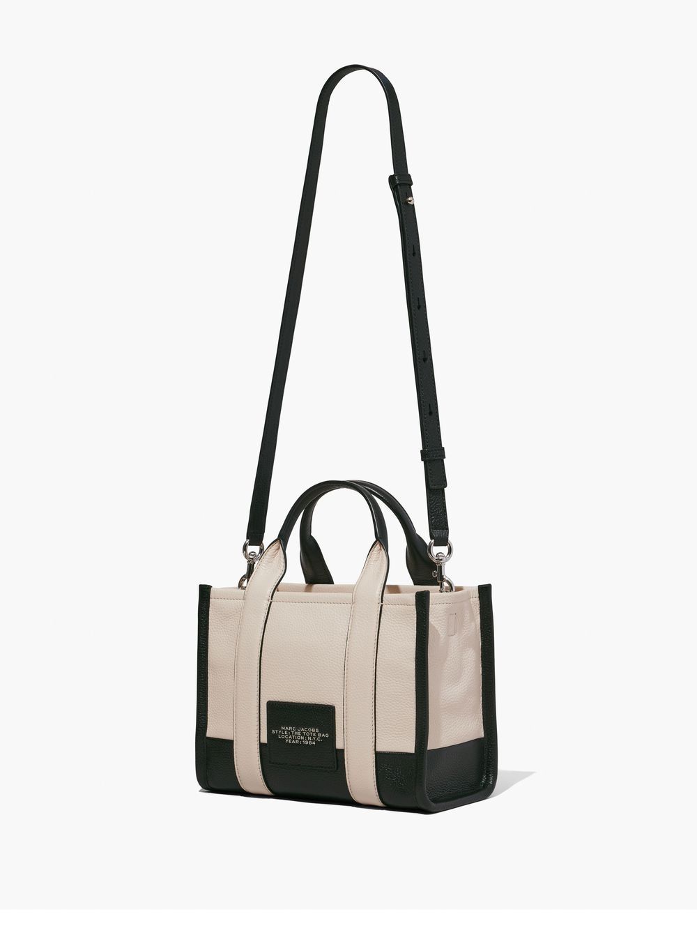 MARC JACOBS Small Ivory Multi-Colored Leather Tote with Logo Detail – SS24 Collection